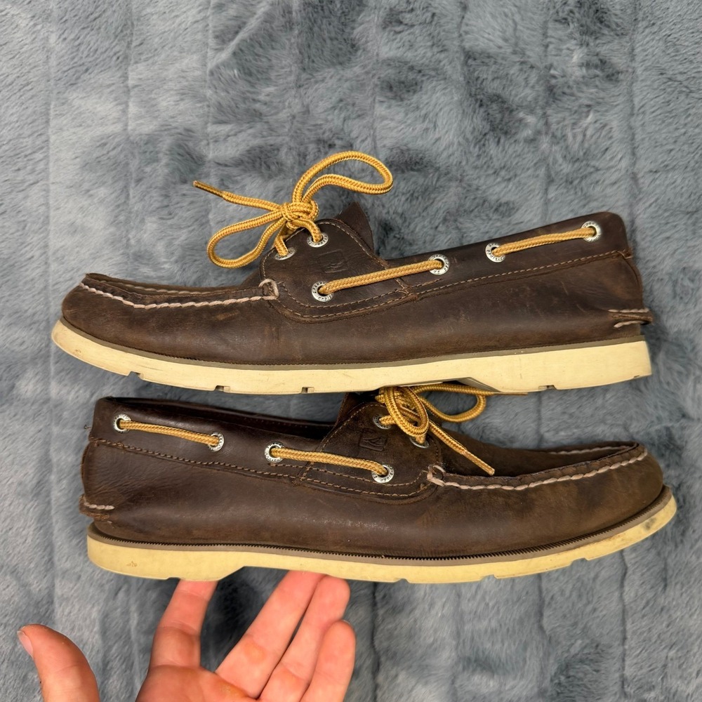 Sperry Top-Sider Mens 9.5M Brown Leather Authentic Original Boat Shoes 0770594